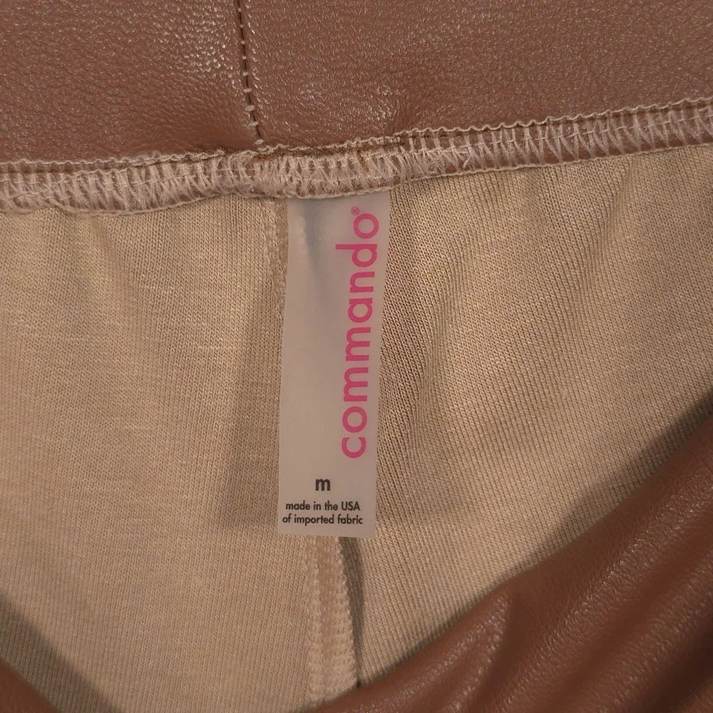Commando Women's MEDIUM Cocoa Brown‎ Faux Leather Relaxed Shorts MADE IN USA🇺🇸